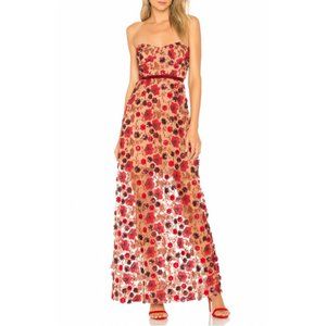 For Love & Lemons Beatrice Strappy Maxi Dress in Bouquet